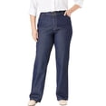 thumbnail image 1 of Woman Within Plus Size Petite Perfect Wide-Leg All-Cotton Denim Five-Pocket Jeans, 1 of 4