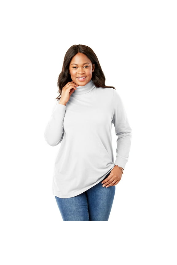 Plus Size Perfect Long-Sleeve Turtleneck Tee (Petite Available)