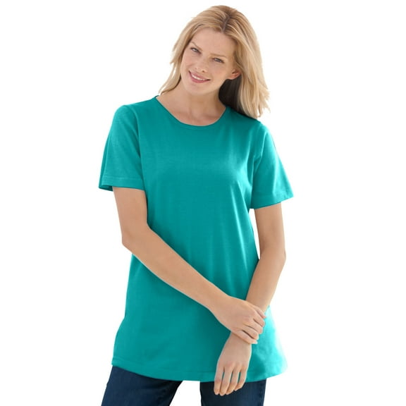 Woman Within Plus Size Perfect Short-Sleeve Crewneck Tee (Petite Available)