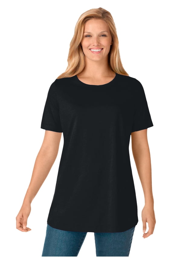 Plus Size Perfect Short-Sleeve Crewneck Cotton Tee