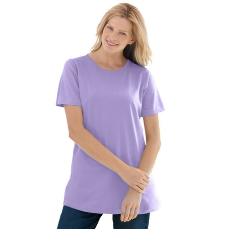 Woman Within Plus Size Perfect Short-Sleeve Crewneck Tee (Petite Available)