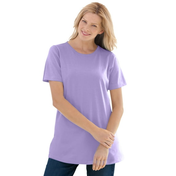 Woman Within Plus Size Perfect Short-Sleeve Crewneck Tee (Petite Available)