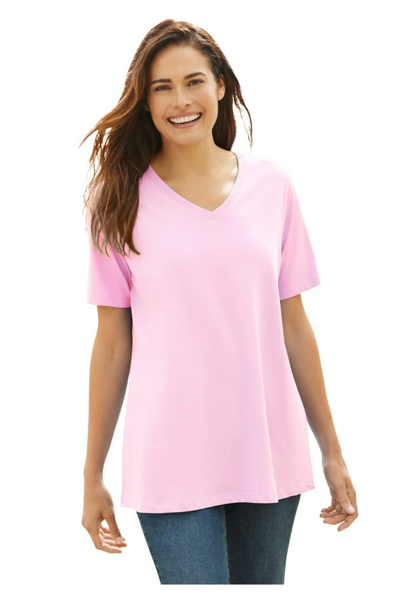 Plus Size Perfect Short-Sleeve V-Neck Tee (Petite Available)