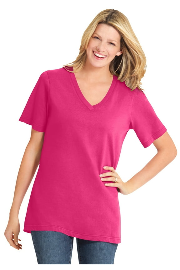 Plus Size Perfect Short-Sleeve V-Neck Tee (Petite Available)