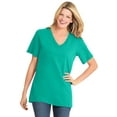 thumbnail image 1 of Woman Within Plus Size Perfect Short-Sleeve V-Neck Tee (Petite Available), 1 of 6