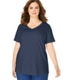 thumbnail image 1 of Woman Within Plus Size Perfect Short-Sleeve V-Neck Tee (Petite Available), 1 of 6