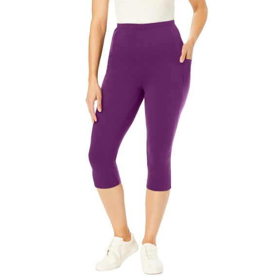 Woman Within Women's Plus Size Petite Pocket Capri Legging