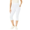 thumbnail image 1 of Woman Within Plus Size Petite Stretch-Cotton Knit Pull-On Pocket Capri Leggings, 1 of 5