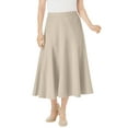 thumbnail image 1 of Woman Within Plus Size Print Linen-Blend Midi Skirt (Petite Available), 1 of 3