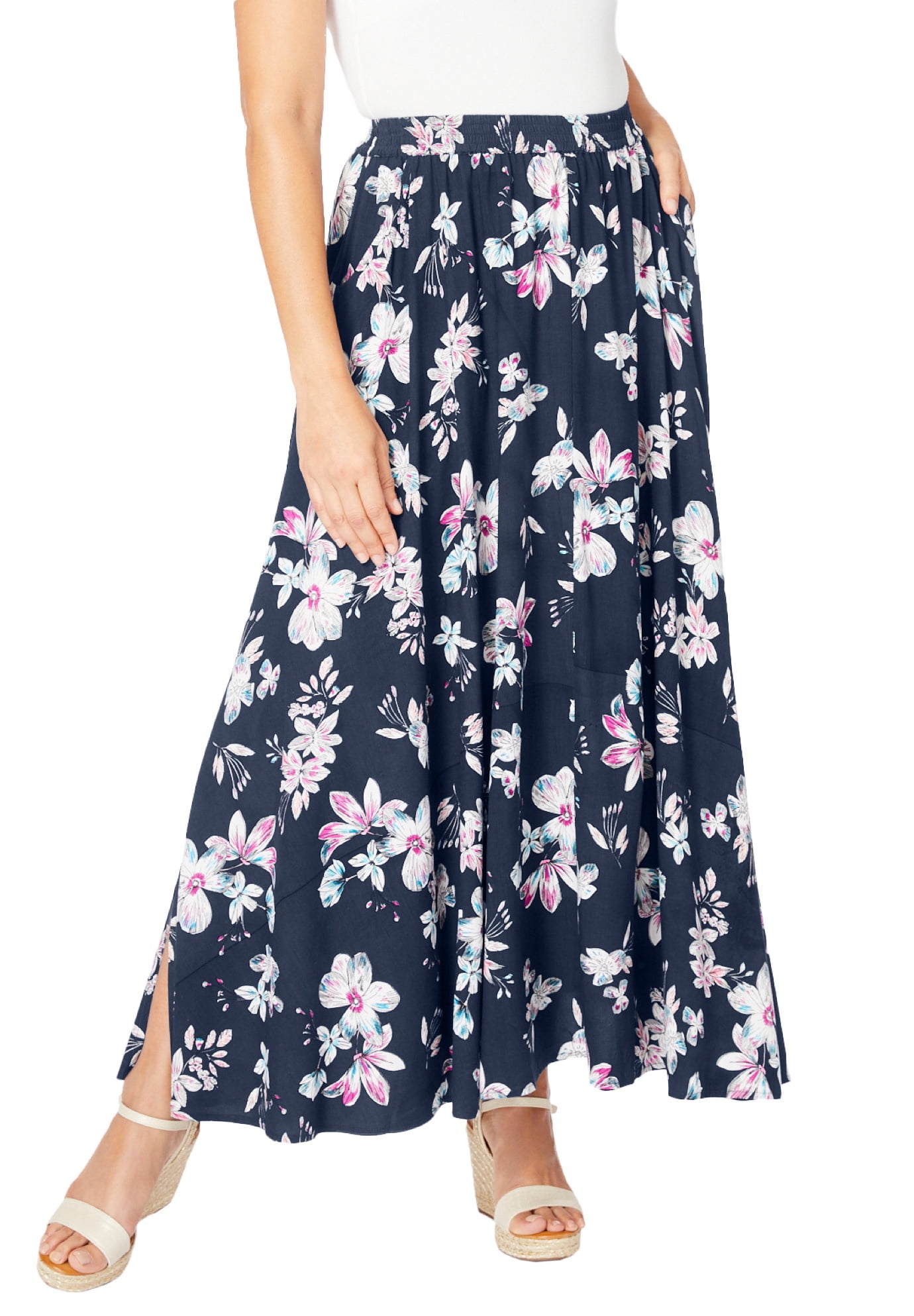 woman within maxi skirts