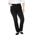 thumbnail image 1 of Woman Within Plus Size Petite Stretch Built-In Slimming Panel Straight Leg Jeans, 1 of 6
