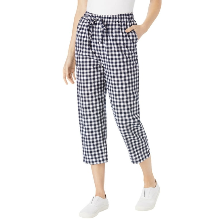 Woman Within Women s Plus Size Petite Seersucker Capri Pant Pant
