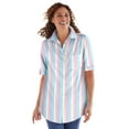 thumbnail image 1 of Woman Within Plus Size Petite Short-Sleeve Button Down Seersucker Shirt, 1 of 6