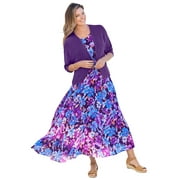 WOMAN WITHIN Plus Size Short-Sleeve Crinkle Dress