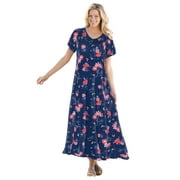 WOMAN WITHIN Plus Size Short-Sleeve Crinkle Dress