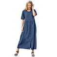 thumbnail image 1 of Woman Within Plus Size Short-Sleeve Denim Dress, 1 of 6