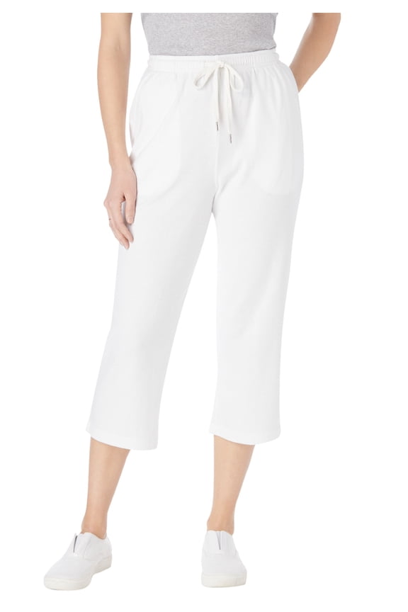 Plus Size Petite Sport-Knit Pull-On Capri Pants