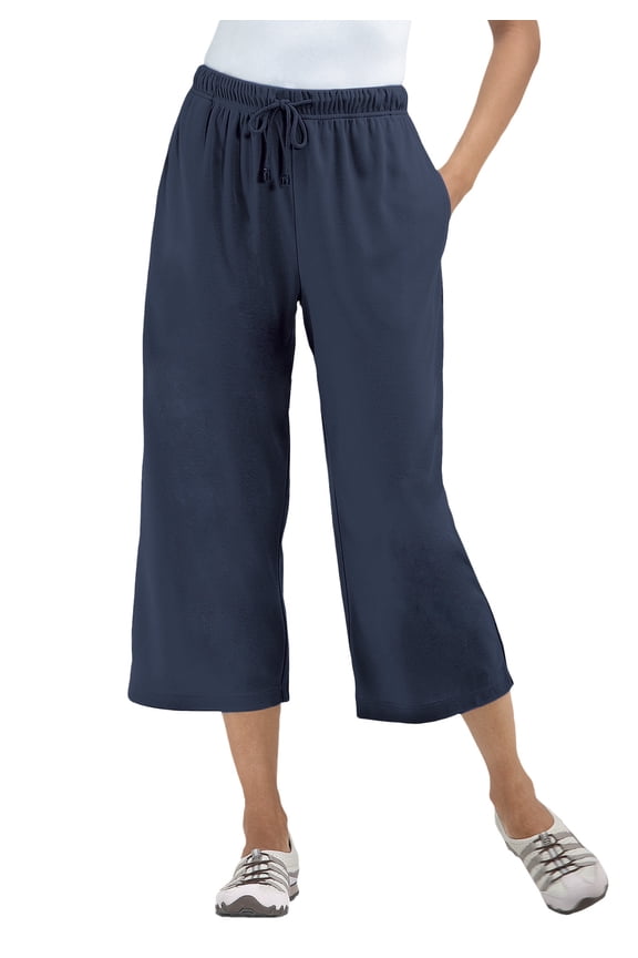 Plus Size Petite Sport Knit Capri Pant