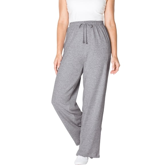 Woman Within Plus Size Tall Sport Knit Straight Leg Elastic Pant