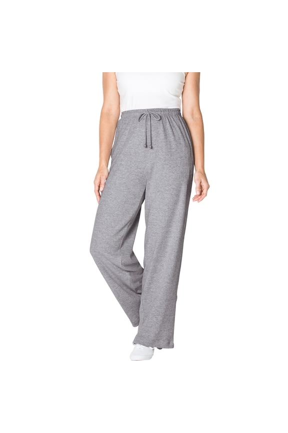 Plus Size Petite Sport Knit Straight Leg Elastic Pant