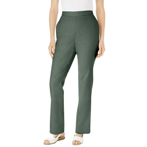 Woman Within Plus Size Petite Straight Leg Linen Pant