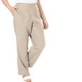 thumbnail image 1 of Woman Within Plus Size Petite Straight Leg Linen Pant, 1 of 6