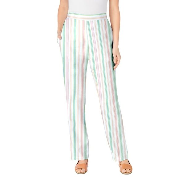 Woman Within Plus Size Petite Straight Leg Linen Pant