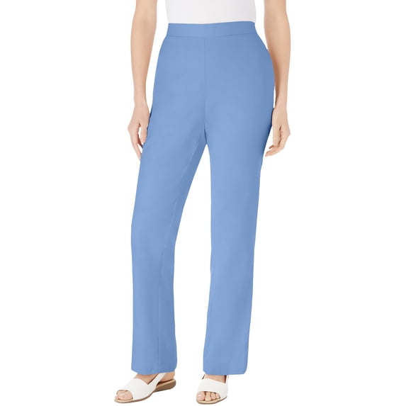 Woman Within Plus Size Petite Straight Leg Linen Pant