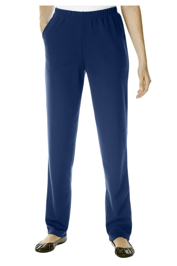 Plus Size Petite Straight-Leg Stretch Ponte-Knit Pull-On Pants