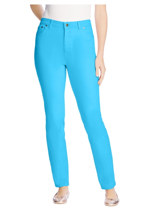 Plus Size Petite Stretch Denim 5-Pocket Straight-Leg Jeans