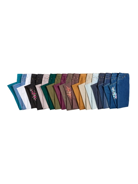 Plus Size Petite Stretch Denim 5-Pocket Straight-Leg Jeans