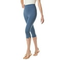 thumbnail image 1 of Woman Within Plus Size Petite Stretch-Cotton Knit Pull-On Capri Leggings, 1 of 5