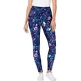 thumbnail image 1 of Woman Within Plus Size Petite Stretch-Cotton Knit Pull-On Printed Leggings, 1 of 5