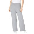 thumbnail image 1 of Woman Within Plus Size Petite Stretch-Cotton Knit Pull-On Wide-Leg Leggings, 1 of 6