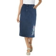 thumbnail image 1 of Woman Within Plus Size Petite Stretch Denim Five-Pocket Jeans Skirt, 1 of 5