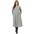 thumbnail image 1 of Woman Within Plus Size Petite Thermal Knit A-Line Dress, 1 of 6