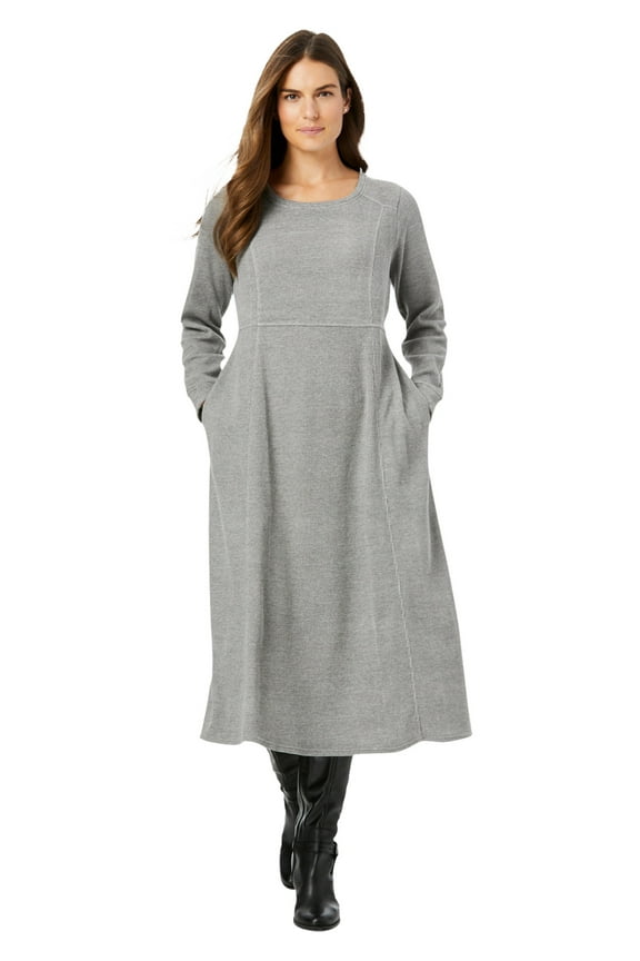 Plus Size Petite Thermal Knit A-Line Dress