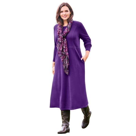 Woman Within Plus Size Petite Thermal Knit A-Line Dress