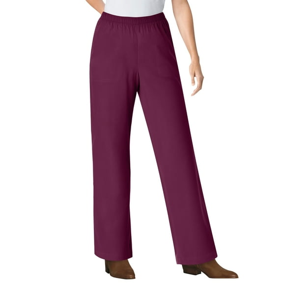 Woman Within Plus Size Petite Fineline Stretch Denim Wide-Leg Pull-On Jeans