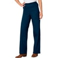 thumbnail image 1 of Woman Within Plus Size Petite Fineline Stretch Denim Wide-Leg Pull-On Jeans, 1 of 4