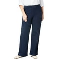 thumbnail image 1 of Woman Within Plus Size Petite Fineline Stretch Denim Wide-Leg Pull-On Jeans, 1 of 4