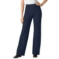 thumbnail image 1 of Woman Within Plus Size Petite Stretch Ponte Knit Pull-On Wide-Leg Pants, 1 of 5