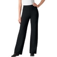 thumbnail image 1 of Woman Within Plus Size Petite Stretch Ponte Knit Pull-On Wide-Leg Pants, 1 of 6
