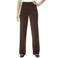 thumbnail image 1 of Woman Within Plus Size Petite Stretch Ponte Knit Pull-On Wide-Leg Pants, 1 of 5