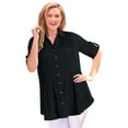 thumbnail image 1 of Woman Within Plus Size Pintucked Button Down Gauze Shirt, 1 of 6