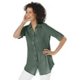 thumbnail image 1 of Woman Within Plus Size Pintucked Button Down Gauze Shirt, 1 of 6