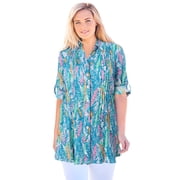 Woman Within Plus Size Pintucked Button Down Gauze Shirt