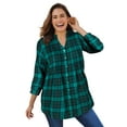 thumbnail image 1 of Woman Within Plus Size Pintucked Flannel Shirt, 1 of 6
