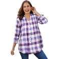 thumbnail image 1 of Woman Within Plus Size Pintucked Flannel Shirt, 1 of 6
