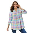 thumbnail image 1 of Woman Within Plus Size Pintucked Flannel Shirt, 1 of 6